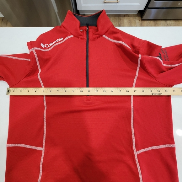Columbia Golf Omni-Wick Shotgun Pullover Jacket 1/4 Zip Red Mens Medium - Picture 10 of 12
